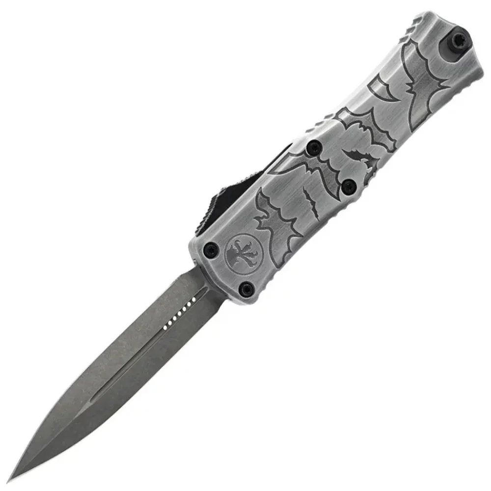Ніж Microtech Hera II Mini D/E OTF, Signature Brushed Metal Bats (1702M-1BMHWBAS)