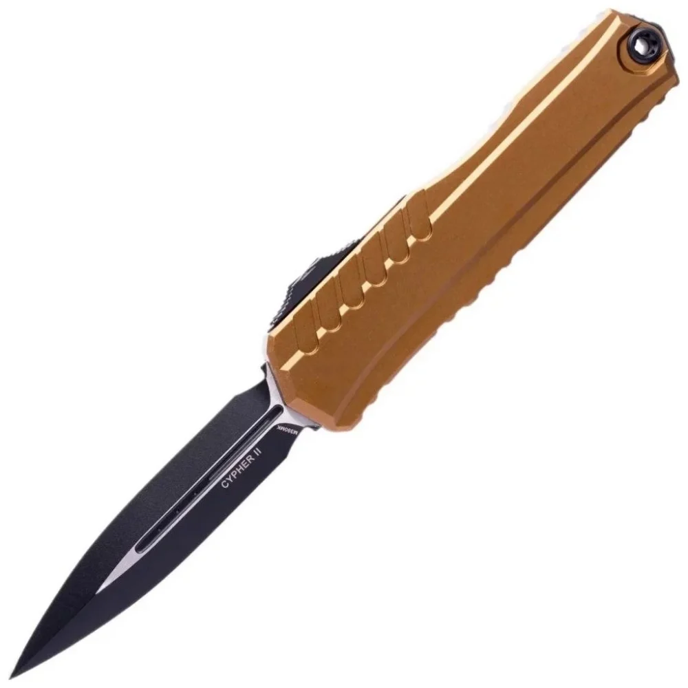 Ніж Microtech Cypher II D/E OTF, чорний клинок, руків'я tan (1242-1TA)