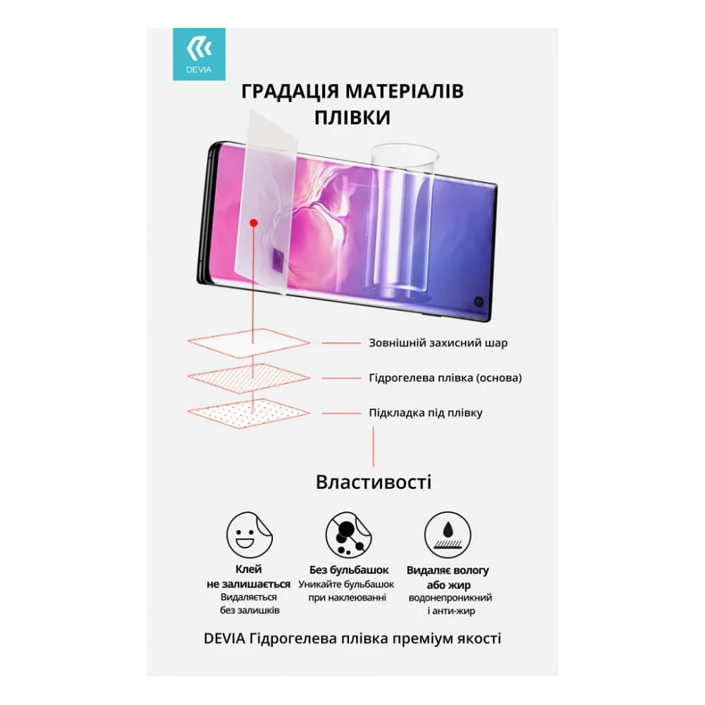 Плівка захисна Devia Hydrogel Infinix Hot 50 (DV-INF-HOT50) — фото 2