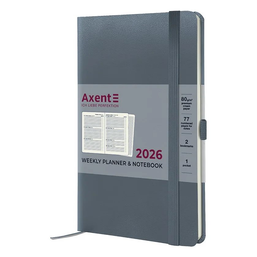 Тижневик Axent датований 2026 Partner Strong 125х195, сірий (8505-26-62-A)