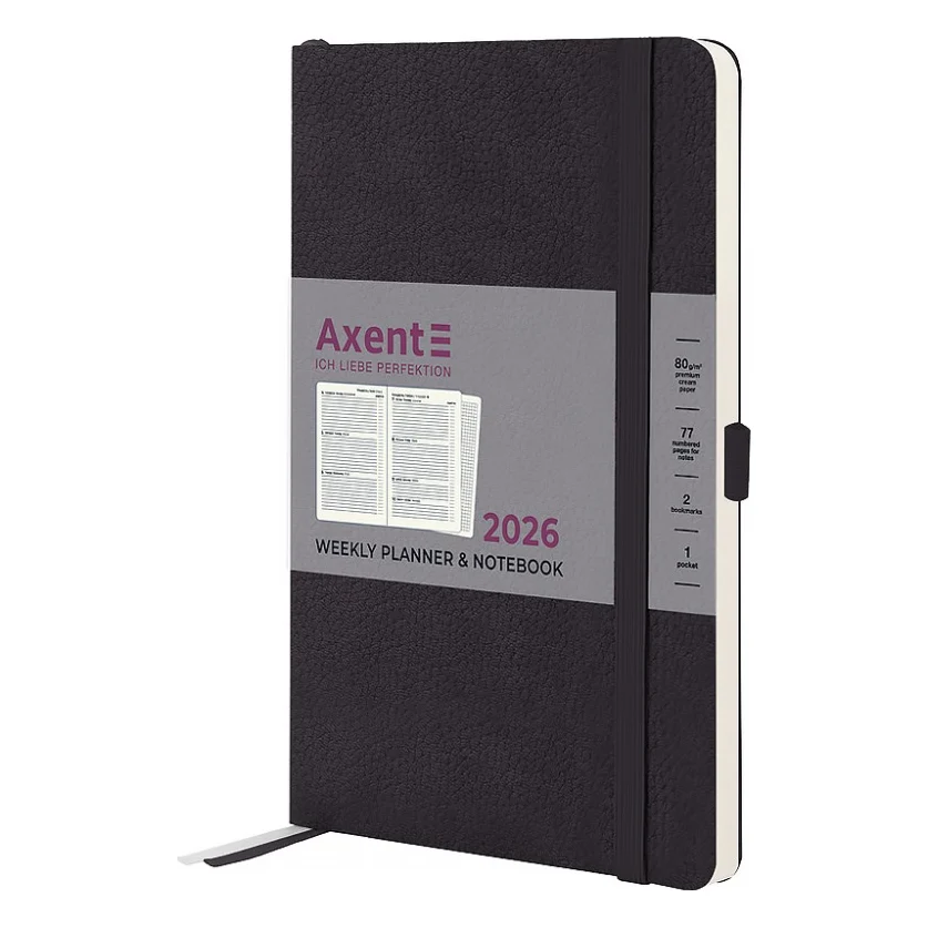 Тижневик Axent датований 2026 Partner Soft Skin 125х195, чорний (8509-26-01-A)