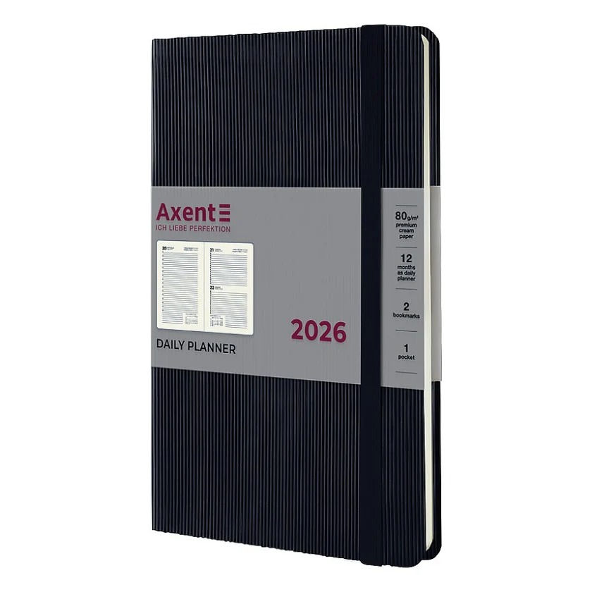 Тижневик Axent датований 2026 Partner Lines, 145х210, чорний (8815-26-01-A)