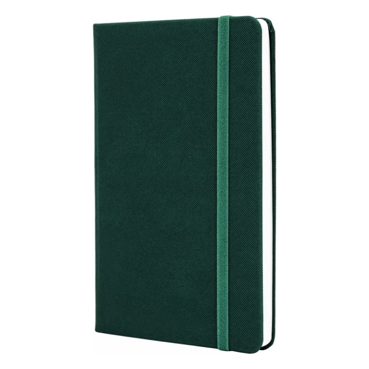 Книга записна Optima А5 SQUARE, тверда обкладинка, гумка, білий блок клітинка, зелений (O27100-04)