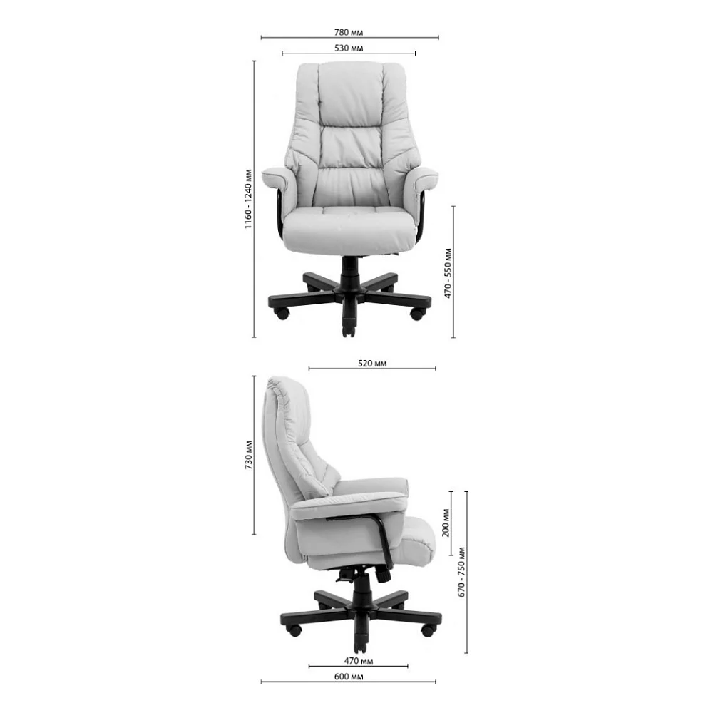 Офісне крісло Richman Конгрес Вуд M-2 Широкий (Anyfix Wide) Шкіра Люкс Коричнева (R00000051475) — фото 4