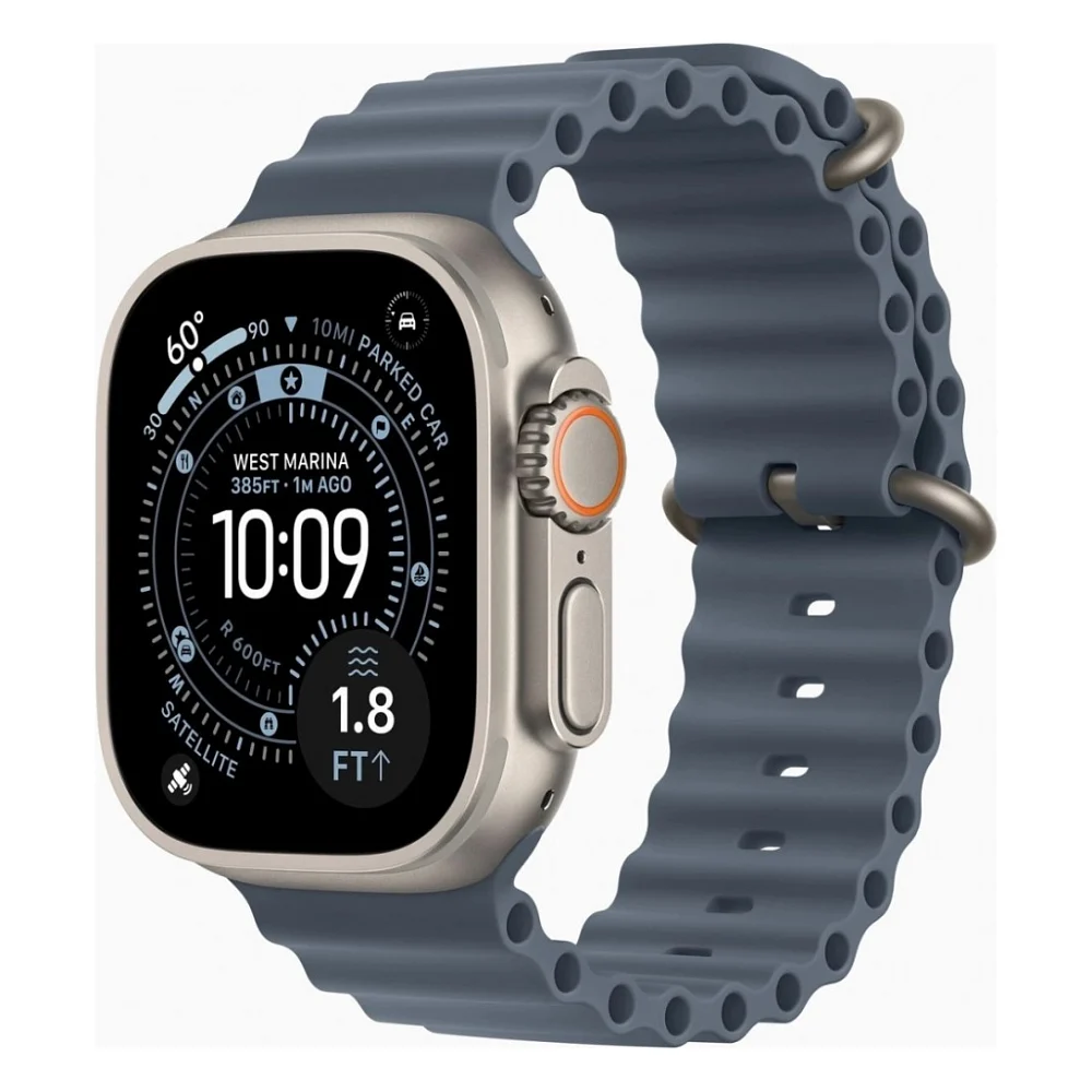 Смарт-годинник Apple Watch Ultra 3 GPS + Cellular 49mm Natural Titanium Case with Anchor Blue Ocean Band (MEWH4QP/A)