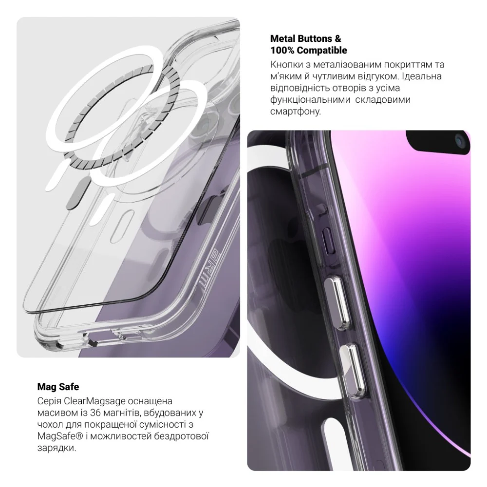 Чохол до мобільного телефона Armorstandart Clear MagCase Apple iPhone 17 Pro Transparent (ARM86252) — фото 4