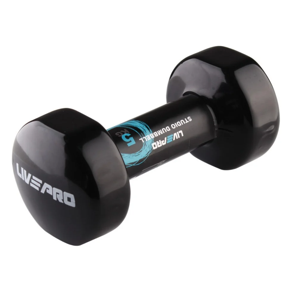 Гантель LivePro Studio Dumbbell LP8076-5 вінілова 1шт чорний Уні 5кг (2020301080080)