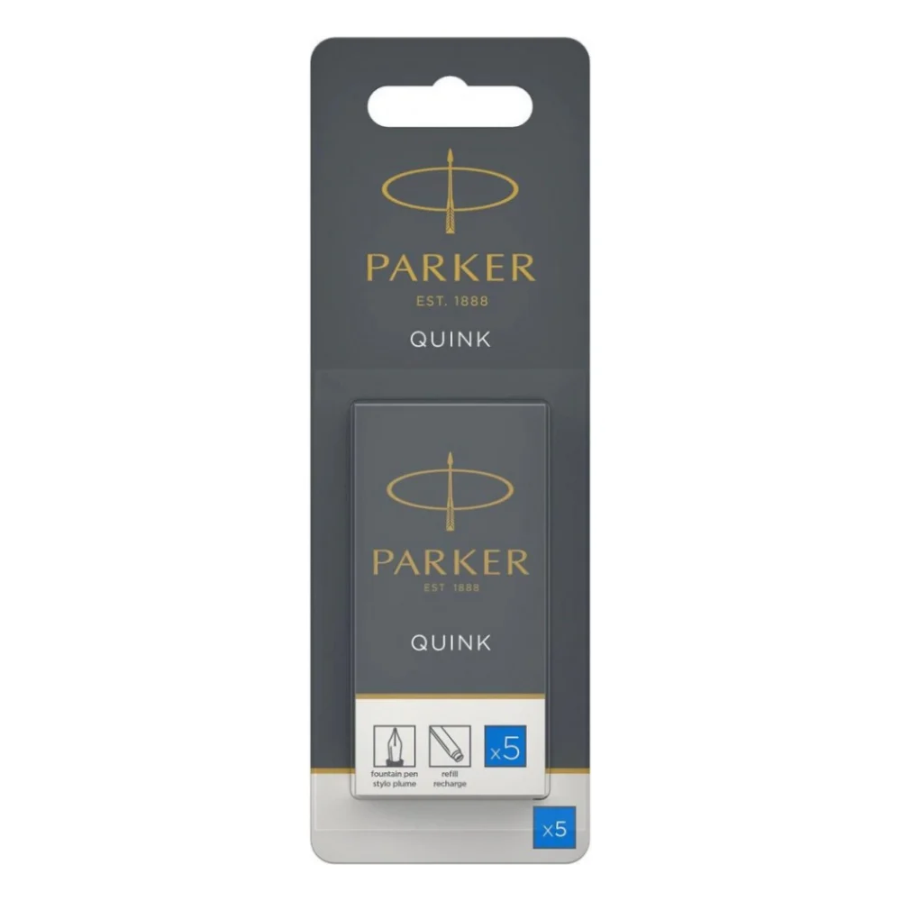 Чорнило для пір'яних ручок Parker Картриджи Quink /5шт сині, блистер (11 416BLU)