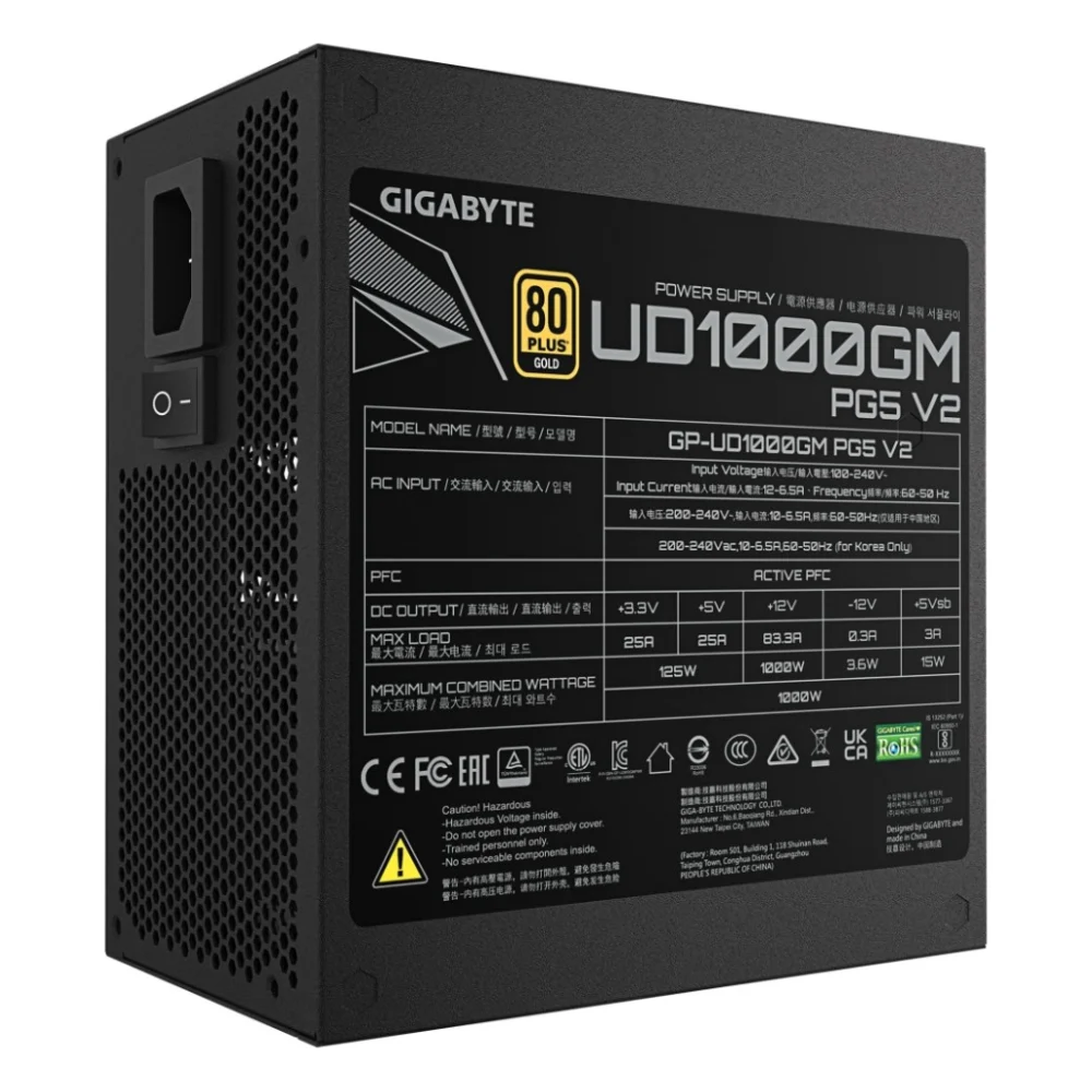 Блок живлення GIGABYTE 1000W (GP-UD1000GM PG5 V2) — фото 5