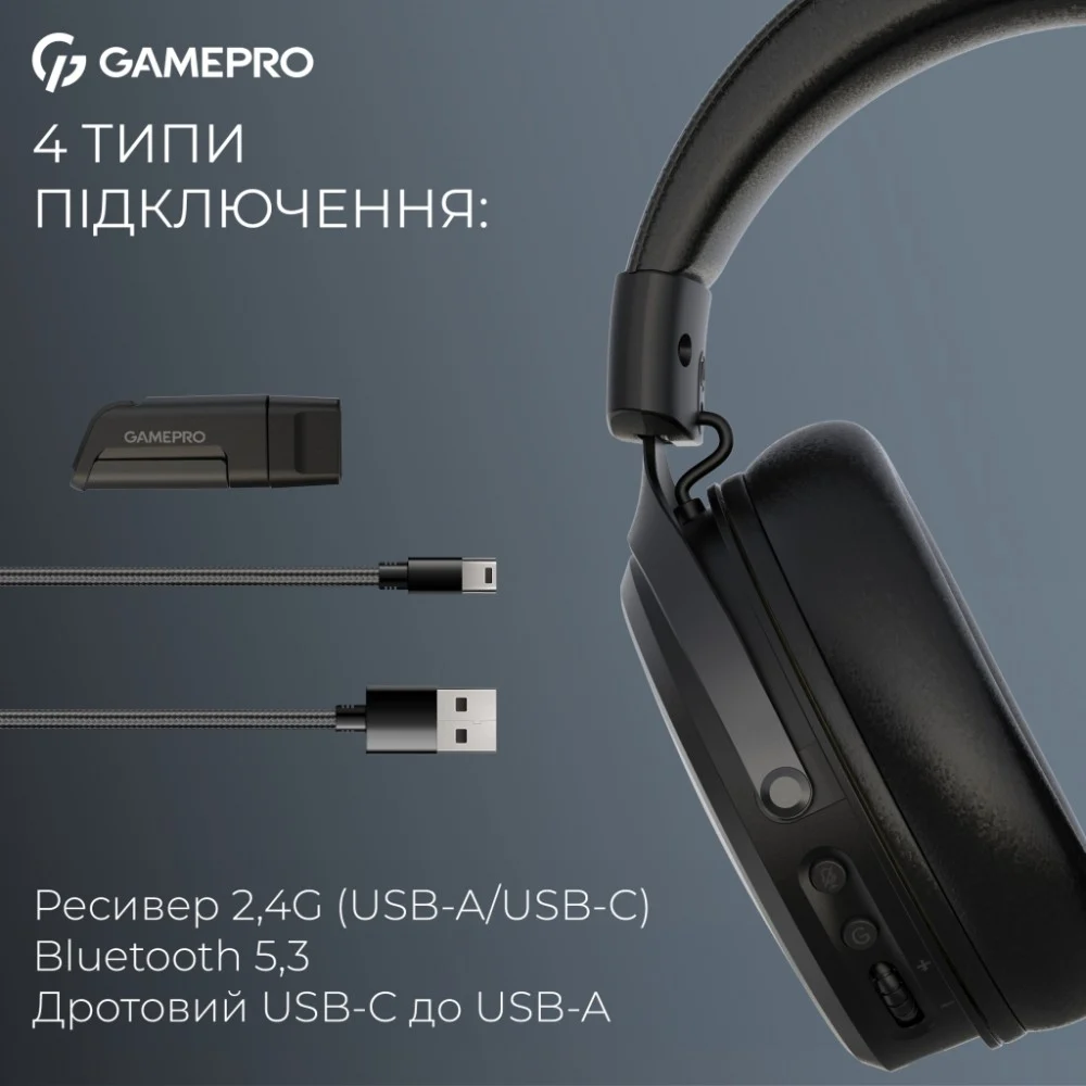 Навушники GamePro Asgard Skadi Wireless Black (HSW191B) — фото 6