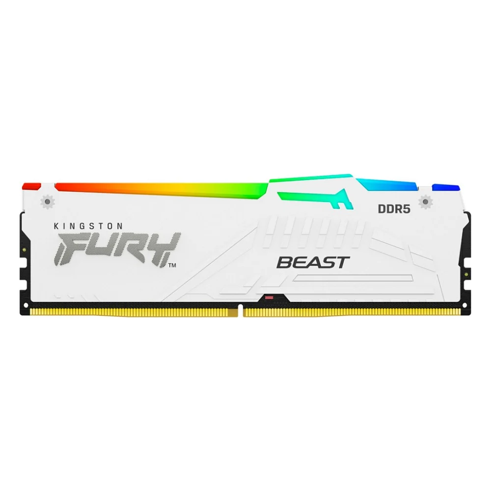 Модуль пам'яті для комп'ютера DDR5 16GB 6000 MHz Beast White RGB EXPO Kingston Fury (ex.HyperX) (KF560C36BWE2A-16)