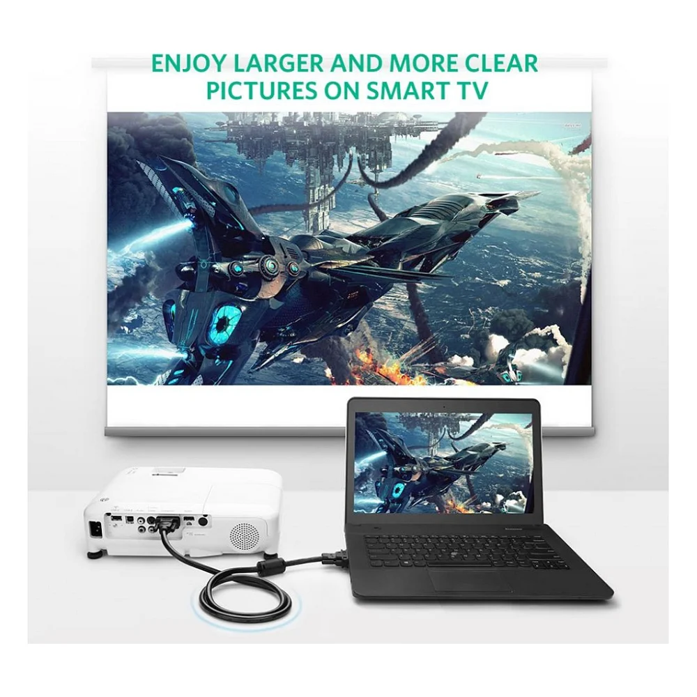 Кабель мультимедійний VGA M to VGA M 2.0m VG101 black Ugreen (11646) — фото 5