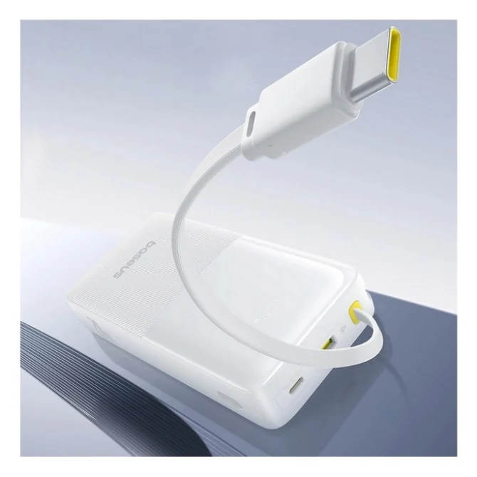 Батарея універсальна Baseus Bipow 2 20000mAh 20W with USB-C cable white (P10077101213-01) — фото 5