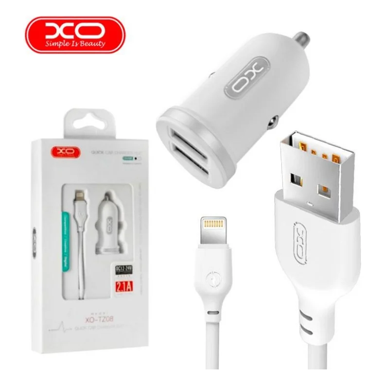 Зарядний пристрій XO 2xUSB 2.1A + cable USB to Lightning white (TZ08-L-WH) — фото 4