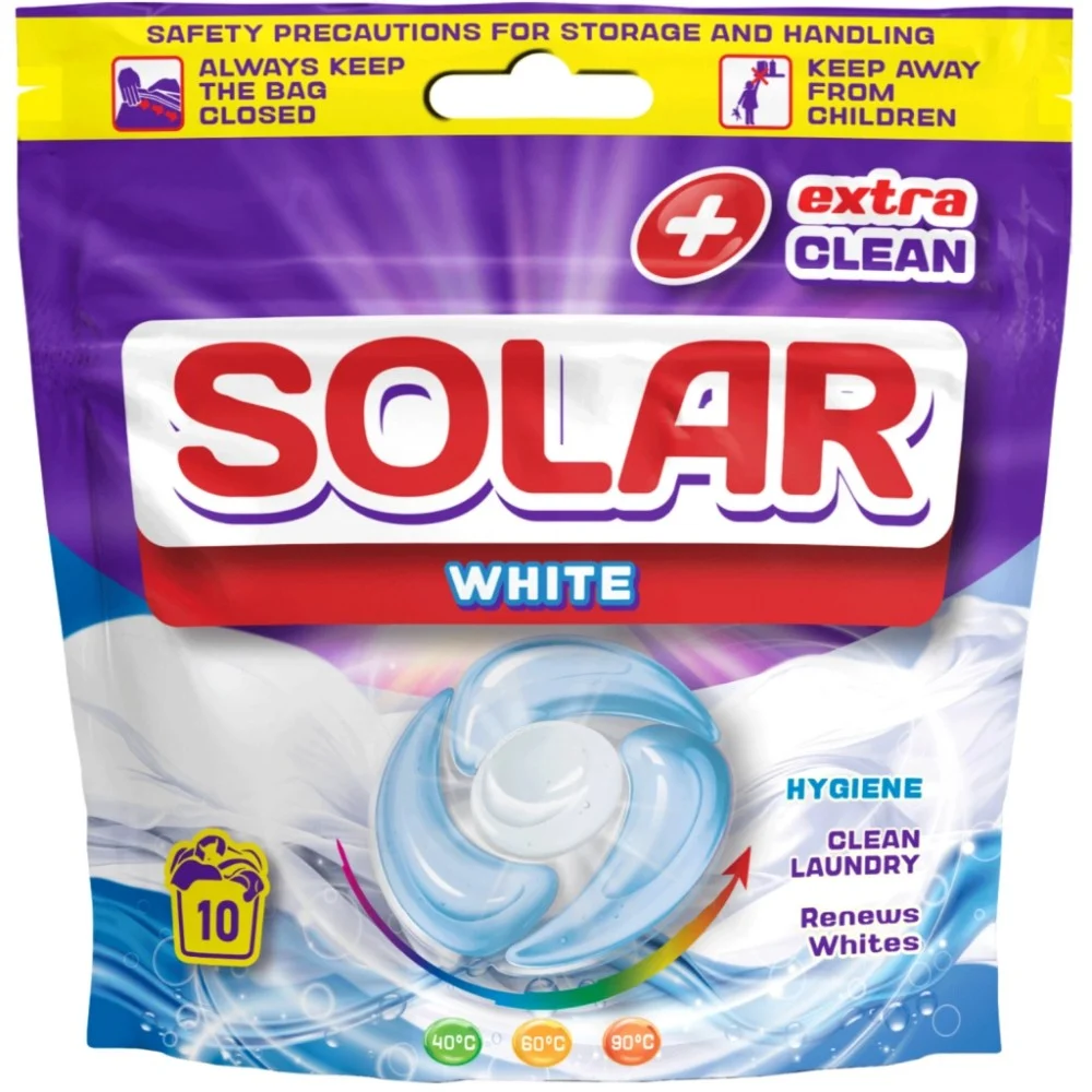 Капсули для прання Solar Household White Для білих речей 10 шт. (4820269930445)
