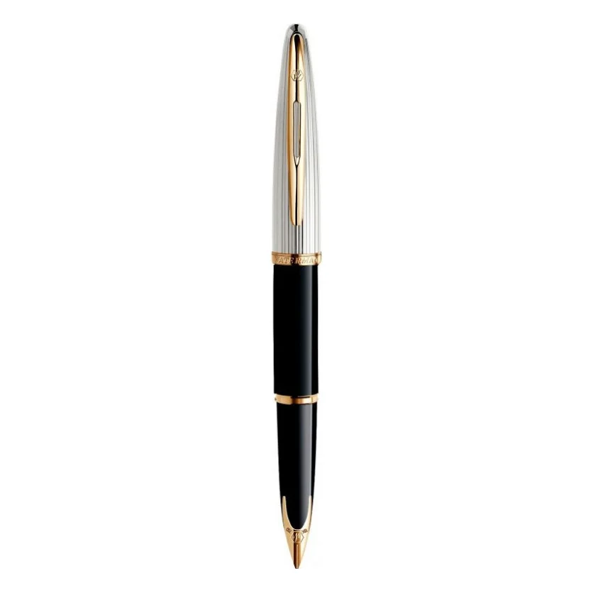 Ручка пір'яна Waterman CARENE Deluxe Black/silver  FP F (11 200)