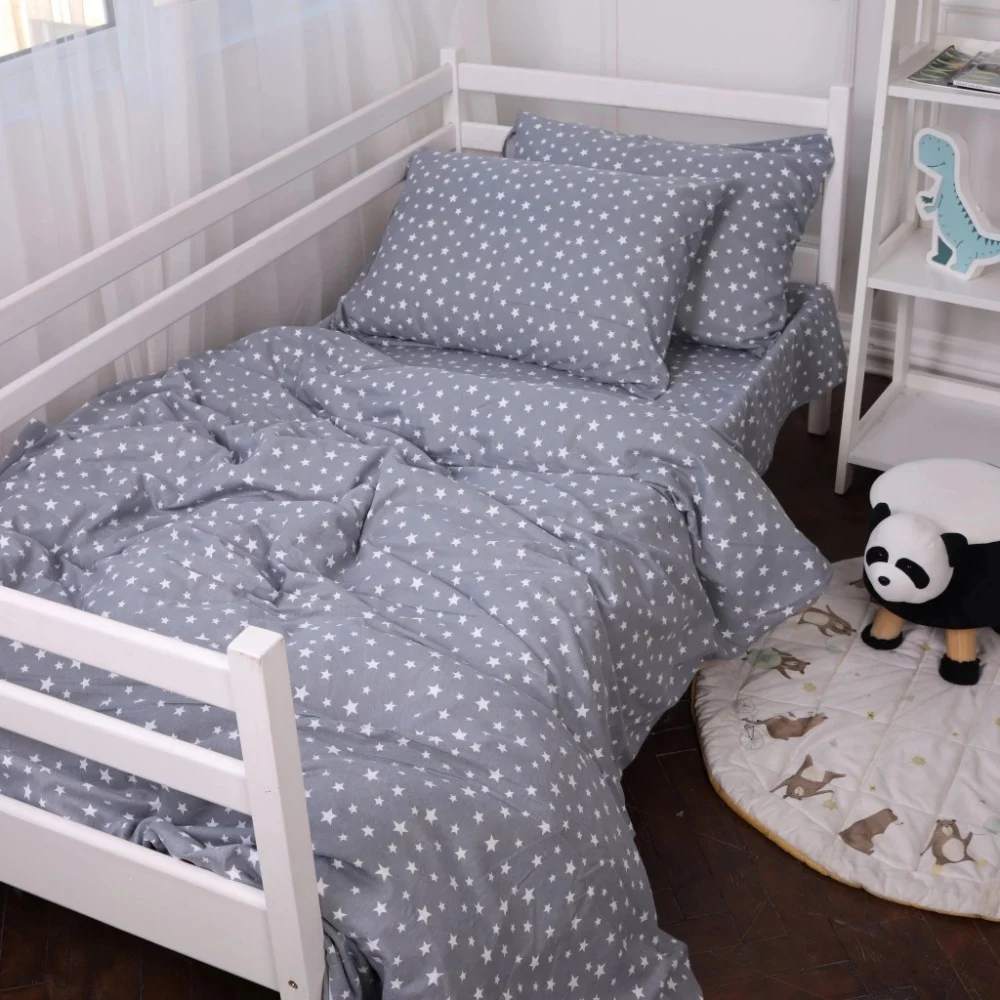 Постільна білизна MirSon 012 Grey Stars Фланель 220х240 King Size (2200009653117)