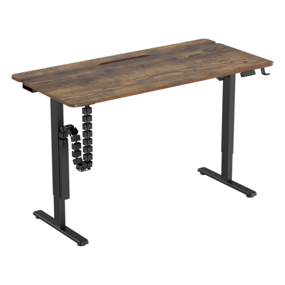 Комп'ютерний стіл OfficePro з електрорегулюванням висоти 1500 x 720 мм Dark Wood/Black (ODE1575DW)