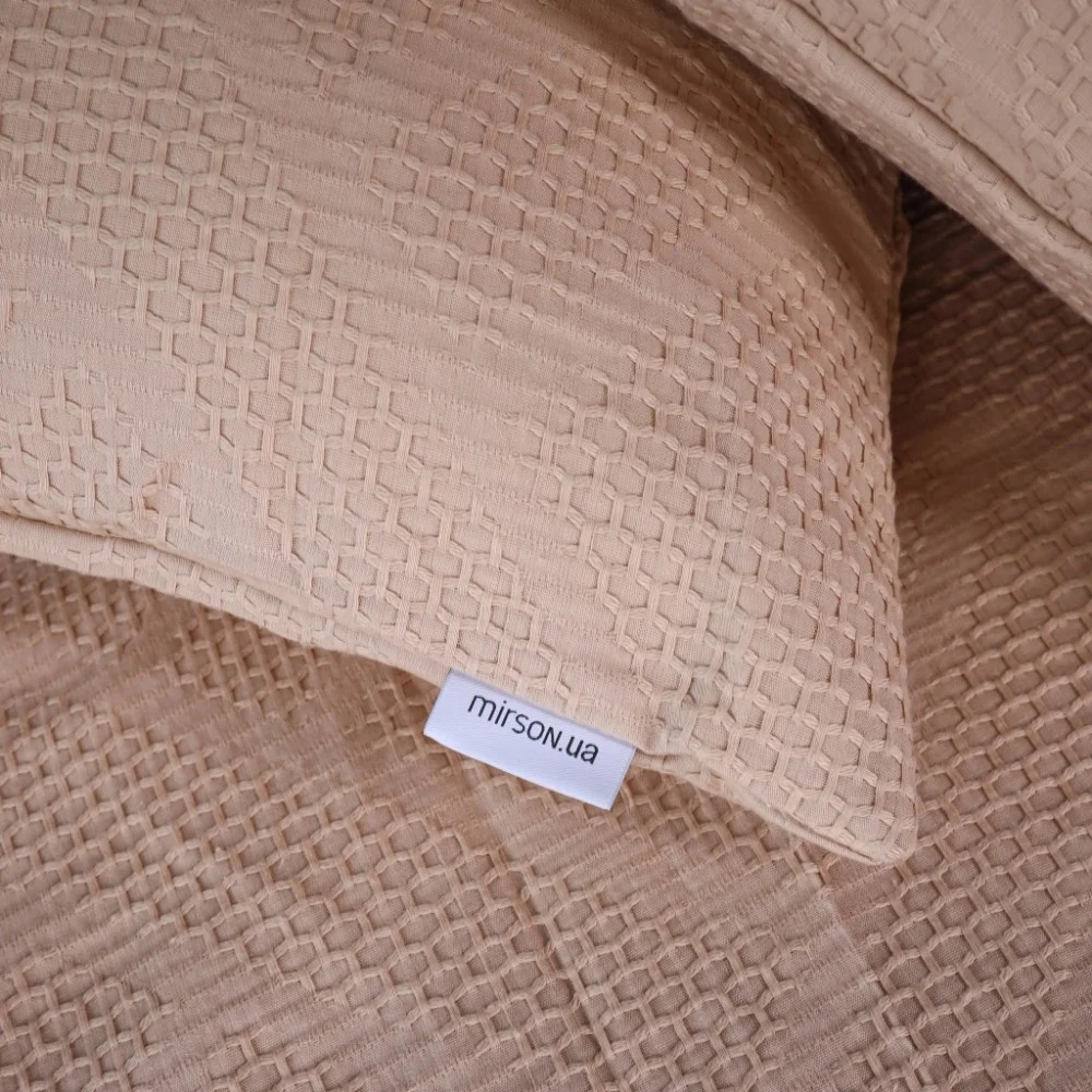 Постільна білизна MirSon №20-01 Waffle Bej 220х240 King Size (2200011032597) — фото 2