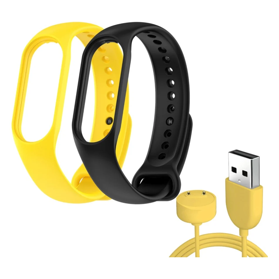 Ремінець до фітнес браслета Armorstandart комплект 3шт Xiaomi Mi Band 7/6/5 New Style Yellow (ARM77040)