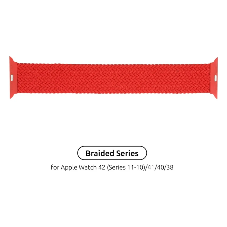 Ремінець до смарт-годинника Armorstandart Braided Solo Loop для Apple Watch 42 (Series 11-10)/41/40/38 Red Size 6 (144 mm) (ARM58071)