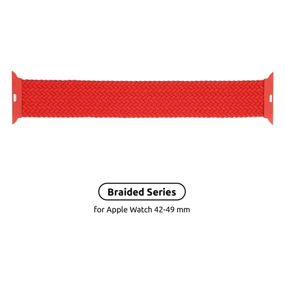 Ремінець до смарт-годинника Armorstandart Braided Solo Loop для Apple Watch 49/46/45/44/42 (Series 1-3) Red Size 8 (160 mm) (ARM58082)