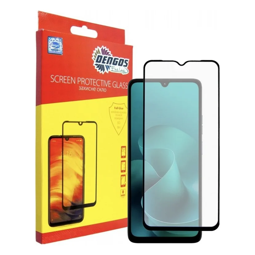 Скло захисне Dengos Full Glue Motorola G06 Black (TGFG-420)