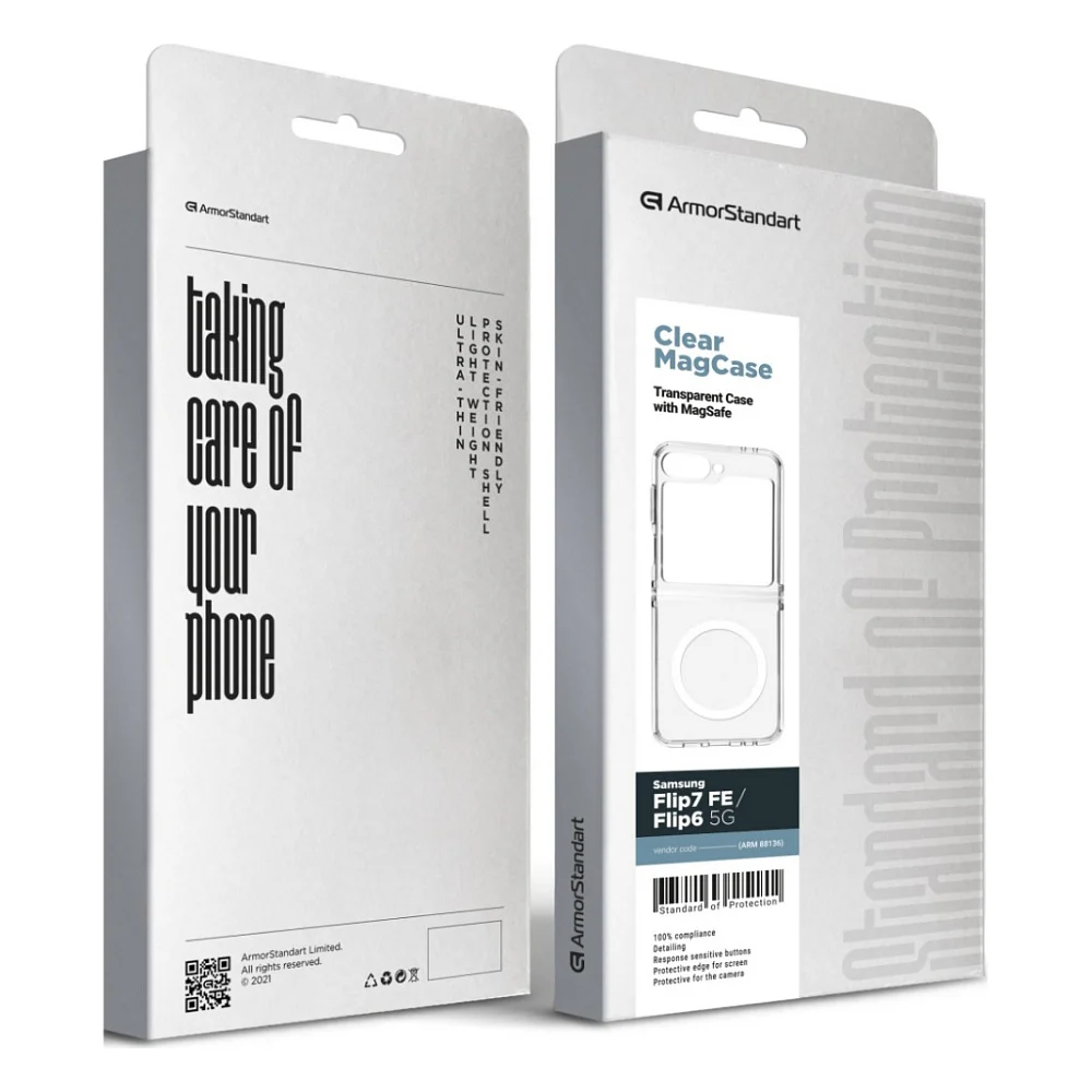 Чохол до мобільного телефона Armorstandart Clear MagCase Samsung Flip7 FE / Flip6 5G Transparent (ARM88136) — фото 5
