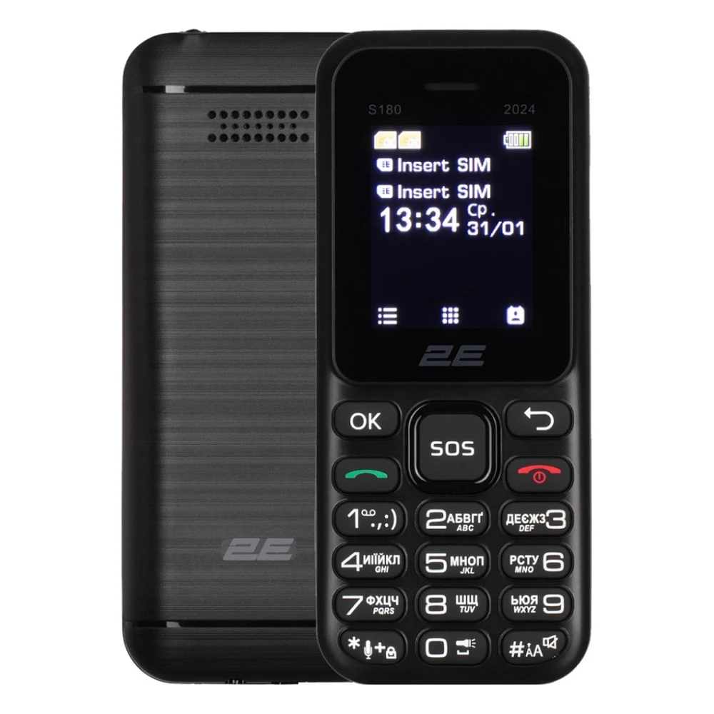 Мобільний телефон 2E S180 2024 Black (694743653885)