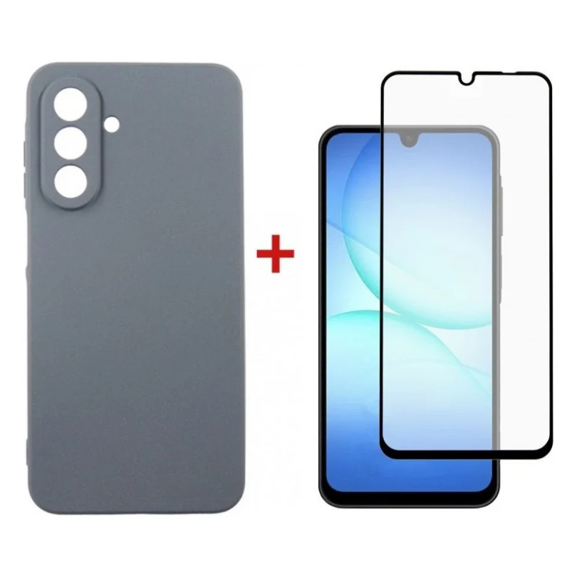 Чохол до мобільного телефона Dengos Carbon Kit for Samsung Galaxy A17 case + glass Grey (DG-KM-161)