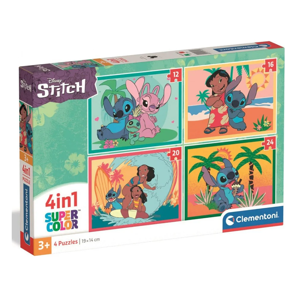 Пазл Clementoni 4 в 1 Stitch, 12,16,20 та 24 елементи (21745)