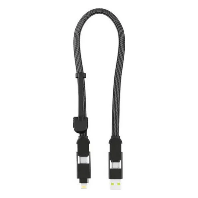 Дата кабель 6in1 inCharge XL 0.3m black Rolling Square (XLS01R)