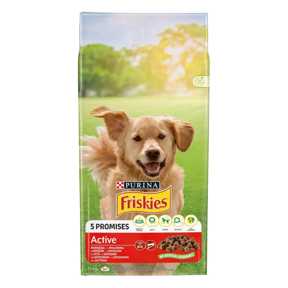 Сухий корм для собак Purina Friskies Active з яловичиною 15 кг (7613031394876)