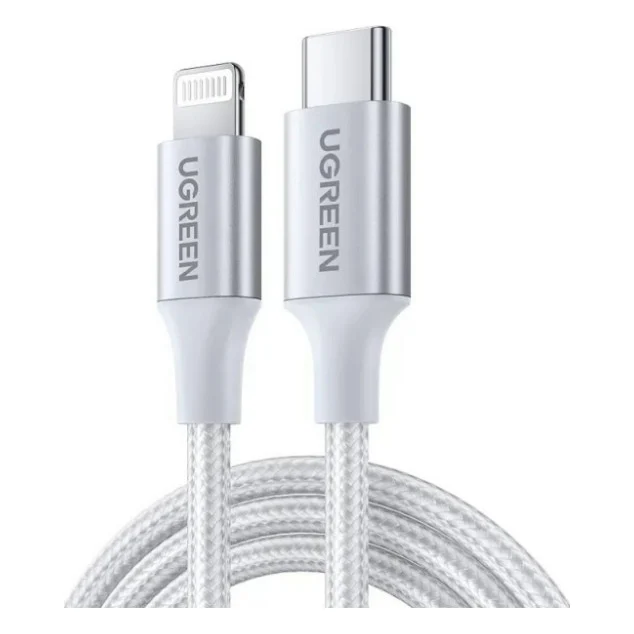 Дата кабель USB-C to Lightning 1.0m 3A 60W US304 white UGREEN (70523)