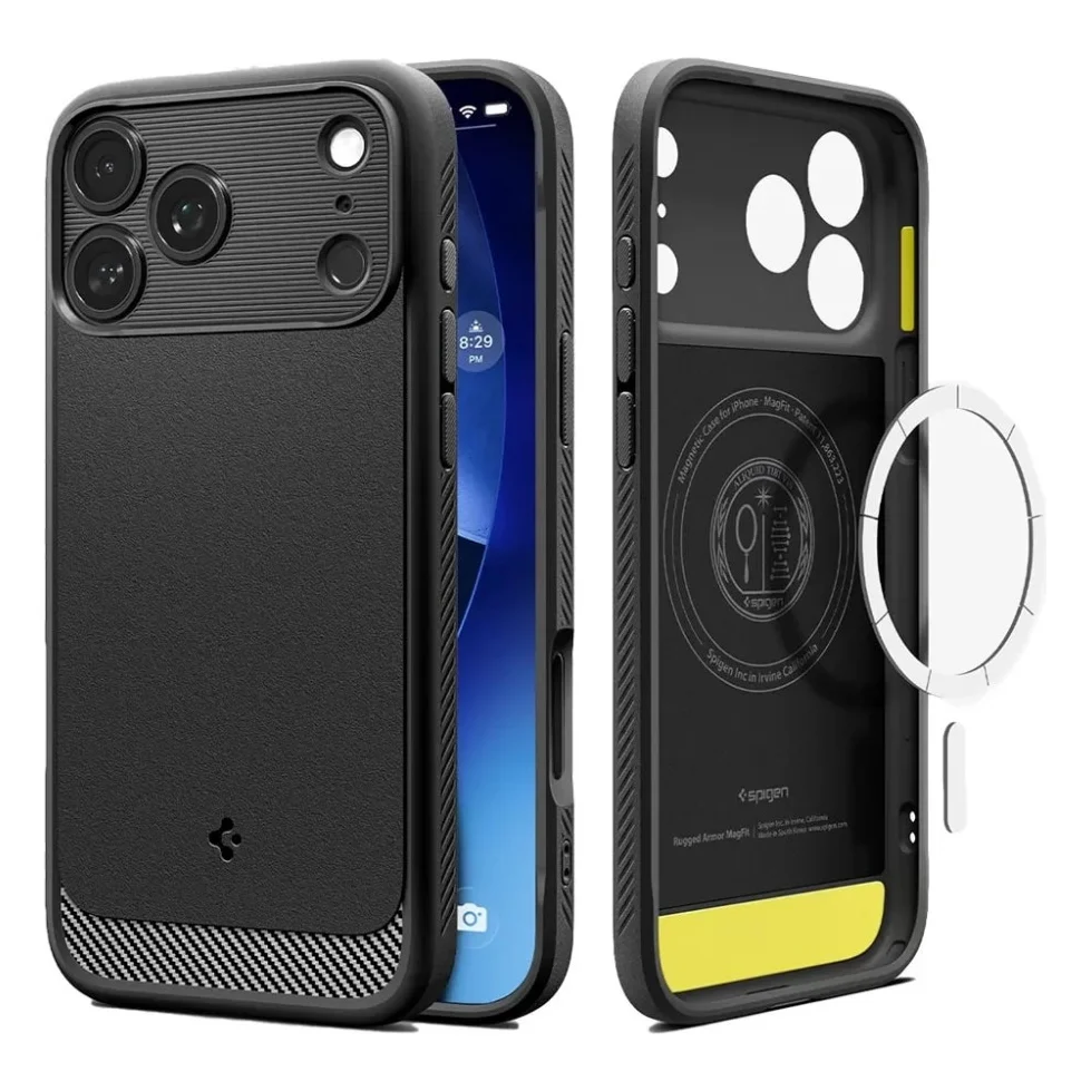 Чохол до мобільного телефона Spigen Rugged Armor MagFit iPhone 17 Pro Matte Black (ACS10329) — фото 5