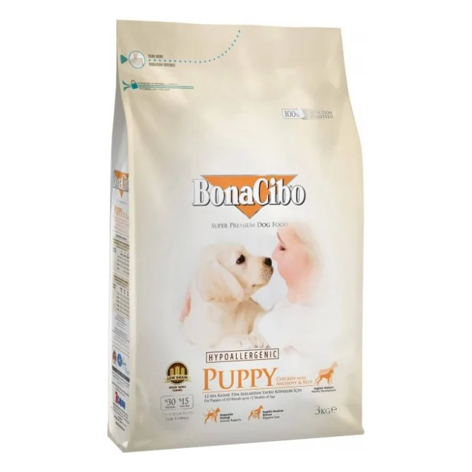 Сухий корм для собак BonaCibo Puppy Chicken&Rice with Anchovy 3 кг (BC406106)