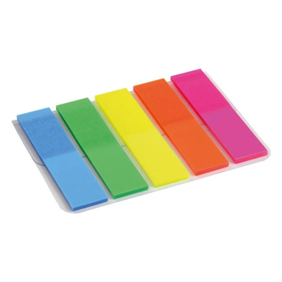 Стікер-закладка Axent Plastic bookmarks 5х12х50mm, 125шт, rectangles, neon colors (2440-01-А)