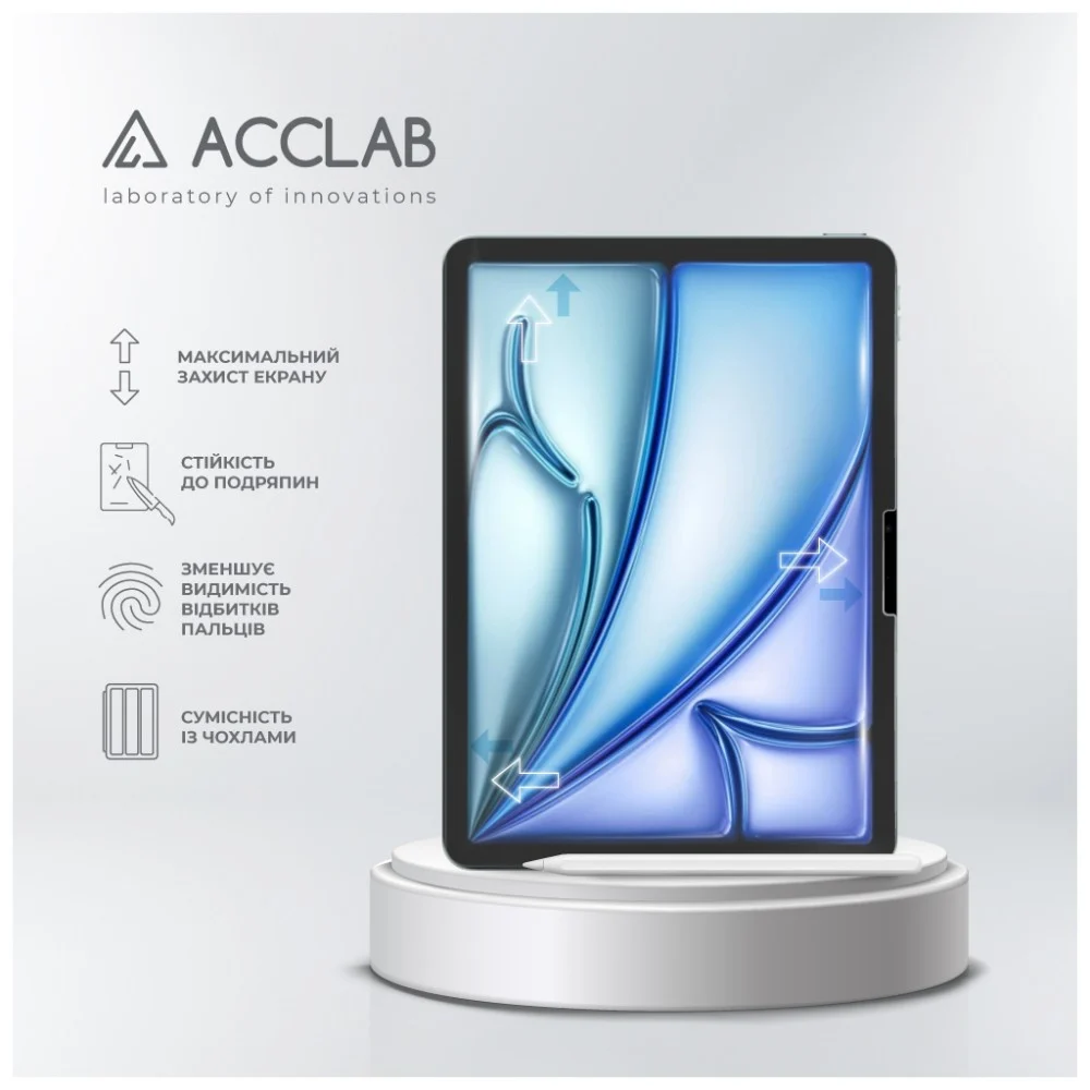 Скло захисне ACCLAB Full Glue Apple iPad Air 11 (2024) (1283126593703) — фото 4