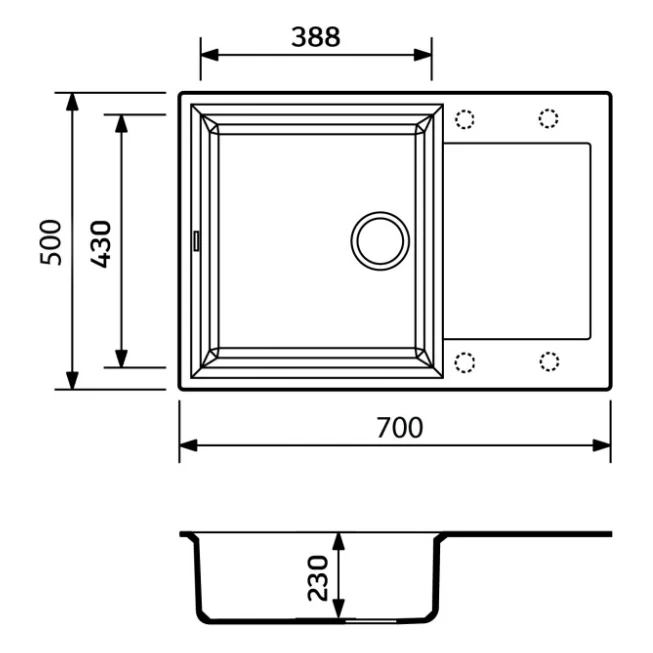 Мийка кухонна Adamant Horizon Medium сірий + змішувач (4824296104404) — фото 7
