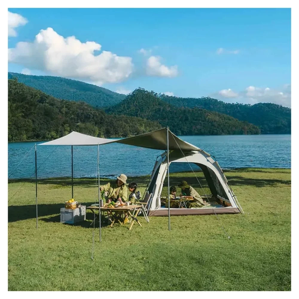 Намет Naturehike чотиримісний із тентом автоматичний Ango CNK2550WS010, коричневий (6927595789094) — фото 4