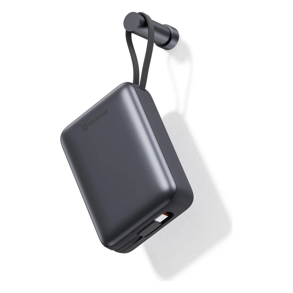 Батарея універсальна SWISSTEN 20000mAh SPACE 22/5W PD QC w/built-in cables USB-C/LIGHTNING Silver (8595217490598) — фото 4