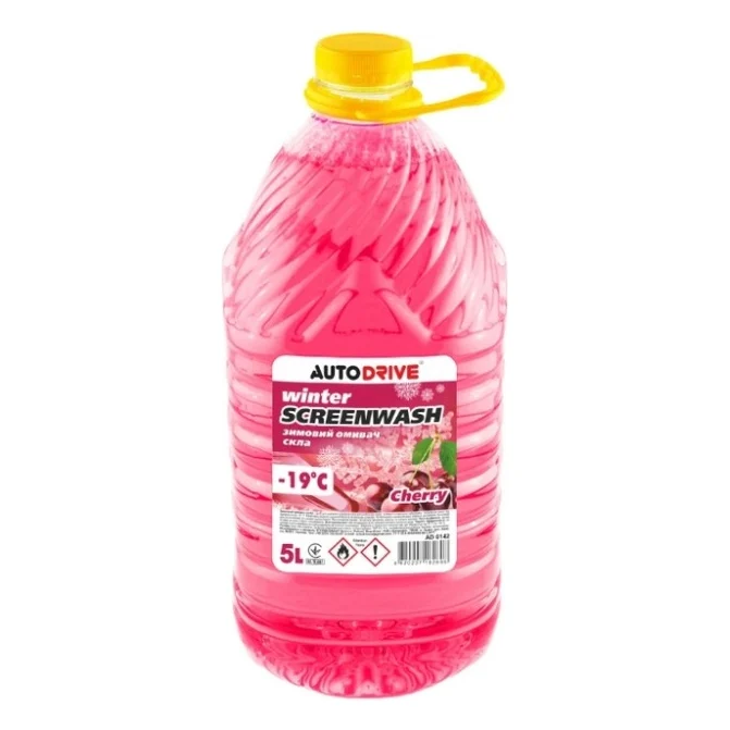 Омивач автомобільний AUTO DRIVE WINTER SCREEN WASH CHERRY -19 °С, ПЕТ 5 л (AD0142)