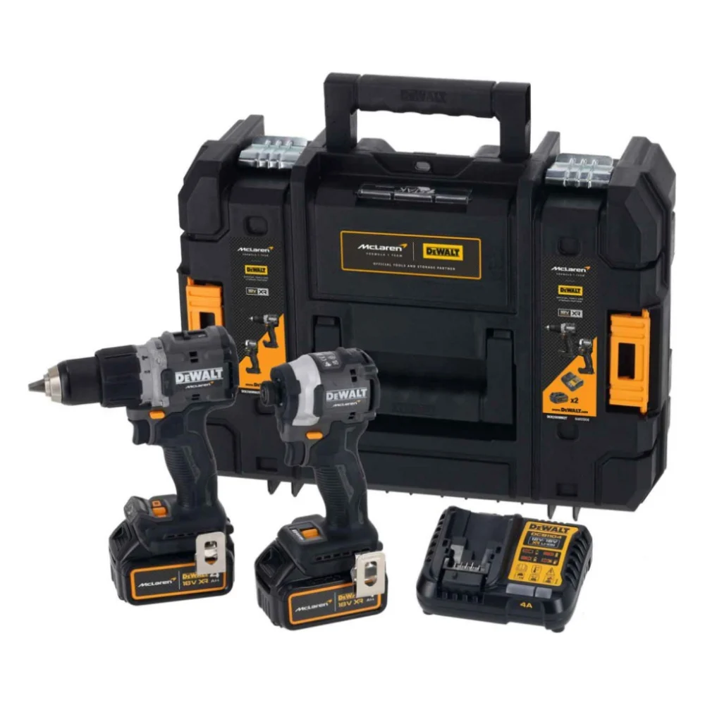 Набір електроіструментів DeWALT McLaren F1, 18V XR Li-lon, 2шт. кейс, 2 АКБ, ЗП (DCK200MM2T)
