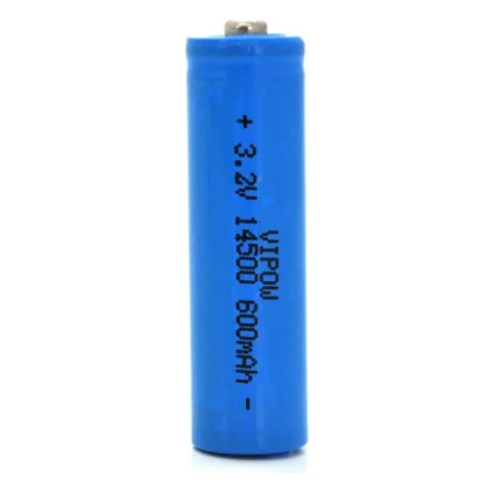 Акумулятор 14500 600mAh, LiFePO4, TipTop, 3.2V, Blue Vipow (IFR14500-600mAhTT / 21440)