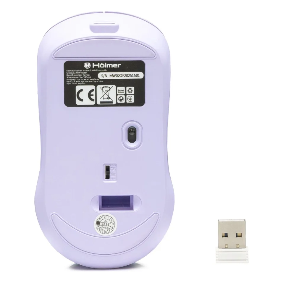 Мишка Holmer MW-02OF Wireless/Bluetooth Purple (MW-02OF) — фото 10