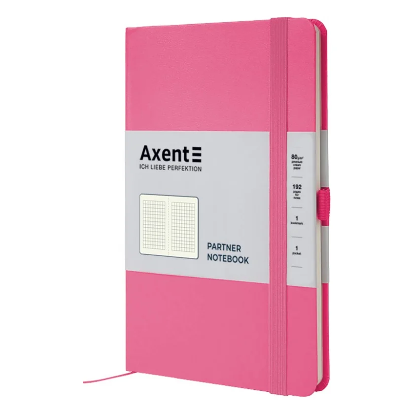 Книга записна Axent Partner, 125x195 мм, 96 аркушів, клітинка, рожева (8201-10-A) — фото 2