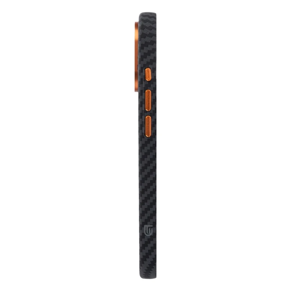 Чохол до мобільного телефона Armorstandart LikeCarbon2 SE MagCase Apple iPhone 17 Black Orange (ARM89160) — фото 6