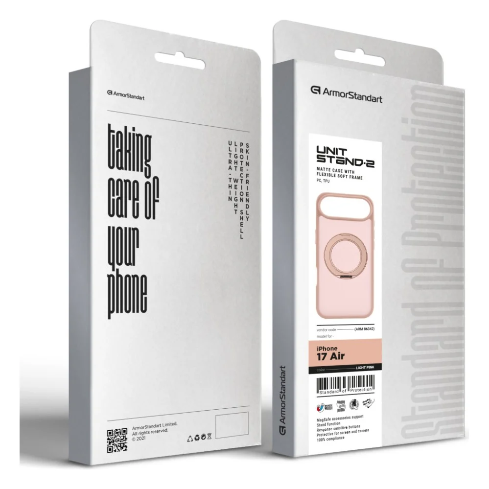 Чохол до мобільного телефона Armorstandart Unit Stand2 Apple iPhone 17 Air Light Pink (ARM86342) — фото 3