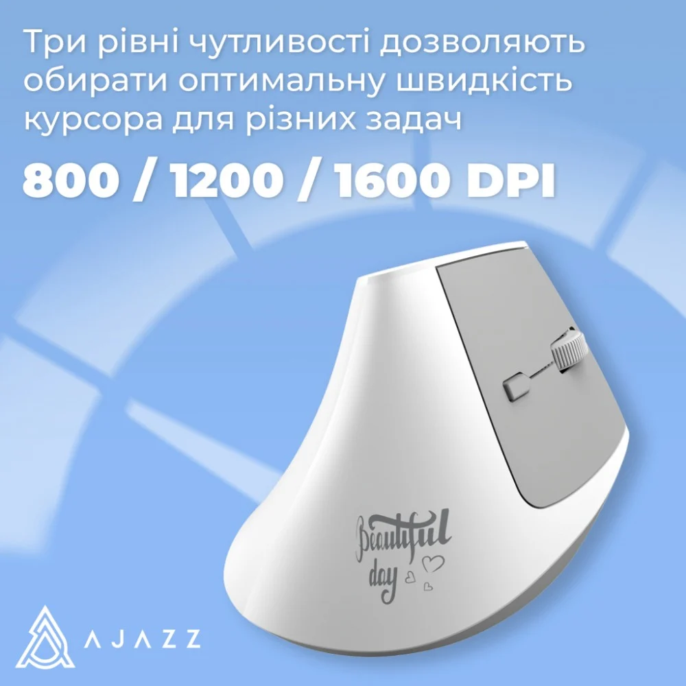 Мишка Ajazz i300 Wireless/Bluetooth/USB White (i300-W) — фото 11
