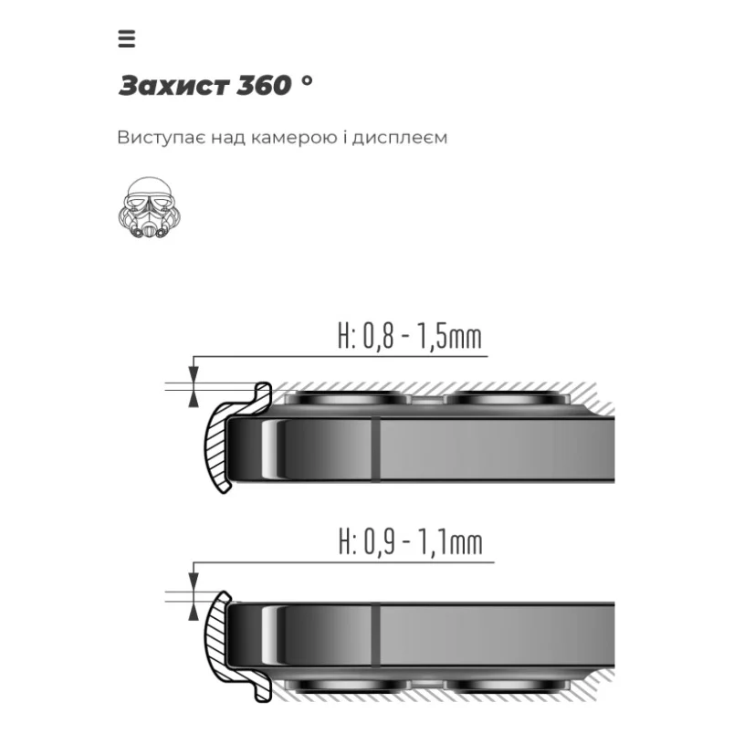 Чохол до мобільного телефона Armorstandart ICON Realme C85 4G Camera cover Black (ARM89915) — фото 5